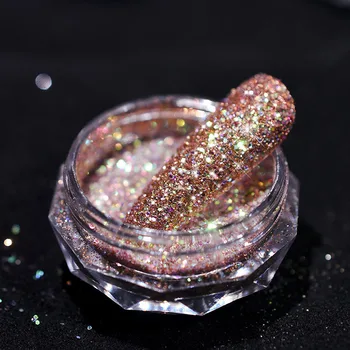 1Jar Peegeldav Glitter Pulber Küünte Kristall, Teemandid Pulber Super Läikiv sillerdav Klaas Micro Puurida Pulber Küüned Kaunistamiseks