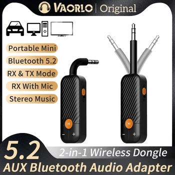 2 in 1 Kaasaskantav Vastuvõtja Saatja 5.2 Bluetooth 3,5 mm AUX Stereo Wireless Audio Adapter Koos Mic Kõrvaklappide TV Car Audio