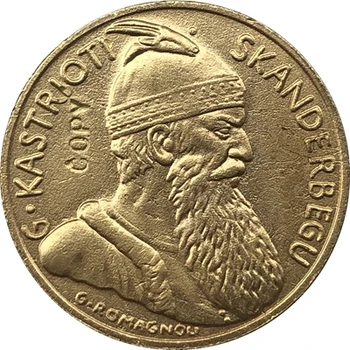 24-K kullatud 1887 Albaania 20 Franga Ari münte, kopeeri Tasuta shipping