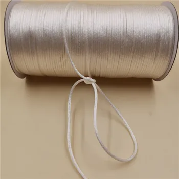 2mm Valge Hiina Sõlm Juhe Silk Satin Nööri tamiili DIY String Kaelakee, Käevõrud Juhe 10meters lahti palju