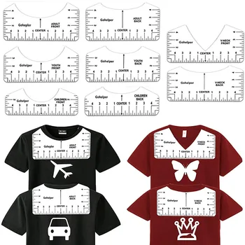 4tk/Set T-Särk vastavusse Viimine Valitseja Suunavad Tshirt Mõõtmiseks Joonlaud Suurus Chart DIY Joonis Malli Käsitöö Koostamise Vahend