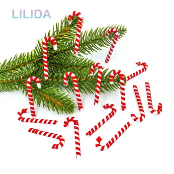 5cm 30/50/100tk Christmas Mini Candy Cane Teenetemärgi Xmas Tree Ripats Home Decor DIY Jõulud Kaunistused Uue Aasta Kingitus Navidad