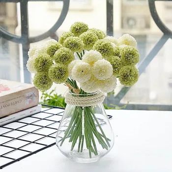 6tk/bundle mini chrysanthemum lille pall siidist kunstlilled Pulm teenetemärgi pruudi flores