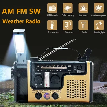 AM-FM-SW Päikese Raadio SOS Alarm Bluetooth-ühilduva Solar Powered Ilm Raadio LED Taskulamp USB Chargiing Väljas Telkimine