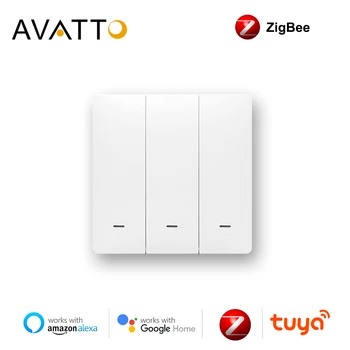 AVATTO Tuya Zigbee Lüliti / Nr Neutraalne,Smart Wireless EL Standard 2 Võimalust Kontroll-lamp Switche tööd Alexa, Google Kodu