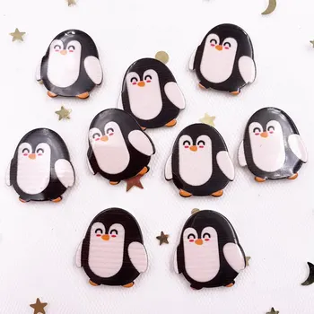 Armas Värviline Pingviin Flatback plastmassplaadiga Kääbus Muster Applique Jõulud DIY Külalisteraamatusse Home Decor Käsitöö OF962