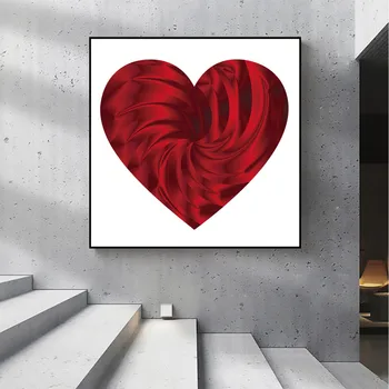 Armastus Südames Punane Süda Õlimaal Pilt, Plakat, Lõuend Print Maali Seina Art Elutuba Kodu Kaunistamiseks