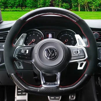 Auto Rooli Kate süsinikkiu Suede Volkswagen Golf 7 GTI Golf R MK7 VW Polo GTI Scirocco 2015 2016 Auto Interjöör