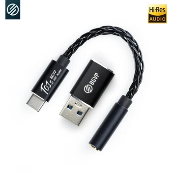 BGVP T01s kõrvaklappide Võimendi, USB-Tüüp C-3.5 mm Kõrvaklappide Pesa audio adapter 32bit 384kHz Digital Dekooder AUX Converter