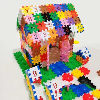 Baby Plastic Ehitus Hoonete Plokid, Tellised Mänguasi Värvikas DIY Number Puzzle Mudel Haridust, Sidudes Plokk