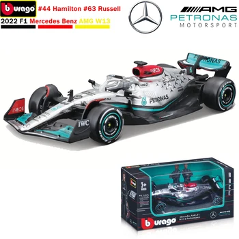 Bburago 1:43 2022 F1 Mercedes-Benz AMG Meeskonna W13 võidusõiduauto #44 Hamilton #63 Russell Sulamist Luksus Sõiduki Diecast Autod Mudeli Mänguasi