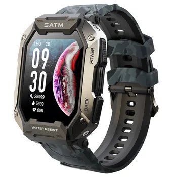 C20 Sõjalise Smart Watch Mehed Carbon Black Ultra Armee Väljas IP68 5ATM Veekindel Südame Löögisageduse ja Vere Hapniku Smartwatch Karm