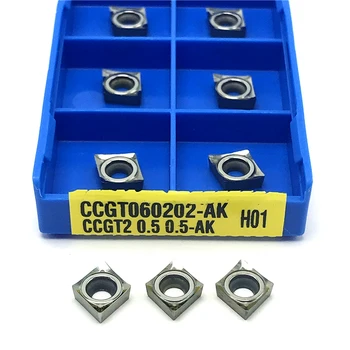 CCGT060202 AK H01 Alumiiniumist treimise karbiid vahend lisab CNC Sise Keerates Vahend CCGT 060202 lõikeriistaks keerates lisa