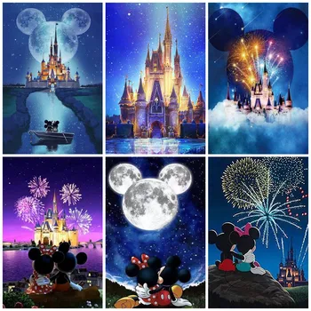 Disney Cartoon Miki Disney Lossi Printsess 5D Diamond Maali ristpistes Tikand Mosaiik Seina Decor Ring Tilli Lapse Kingitus