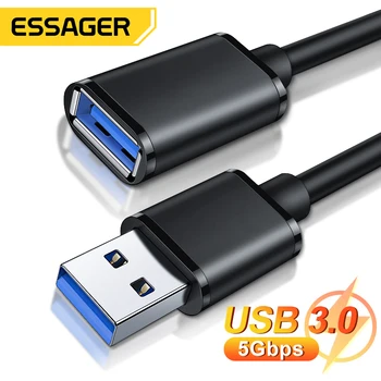 Essager USB pikenduskaabel USB 3.0 2.0 Meeste ja Naiste Extender Juhe Smart TV PS4 Xbox Üks Sülearvuti USB3.0 Extensor Kaabel