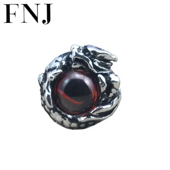 FNJ 925 sterling silver kõrvarõngad meeste Granaat dragon eye stud kõrvarõngas uus mood tai hõbe mees mees ehted E01