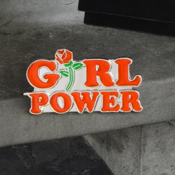Feminism Naiste Motiveerivat Female Pin-Red Rose girl power emailiga Sõrmed Prossid Denim jakid Särk, kott, Ehted naistele kingitus