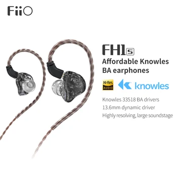 FiiO FH1s Hi-Res 1BA+1DD(Knowles 13.6 mm Dünaamiline) In-ear Kõrvaklapid tervikliku keskkonnajuhtimise koos 2pin/0.78 mm, Eemaldatav Kaabel Populaarne Muusika