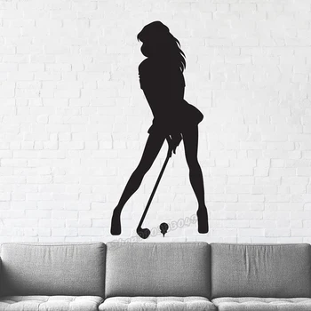 Golf Tüdruk Kohandatud Golfi Seina Vinüül Decal Mehed Naised Kingitused Ilus Golf Spordi Seina Kleebis eest Magamistuba Golf club Decor B124