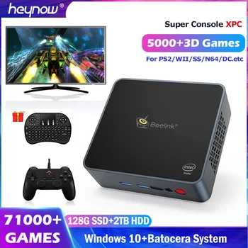 HEYNOW Beelink Super Konsooli XPC 4K TV Video Game Mängija 71000+ Mängud 80+Emulators Jaoks PS2/WII/SS Win10 Pro+Bacotera Süsteem