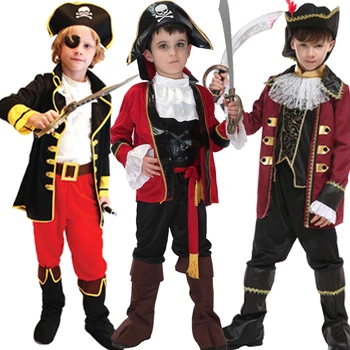 Halloween Anime Cosplay Kostüümid Piraat Kapten Lisatud Kingad Kate Müts Lastele Karnevali Pidu Fancy Kleit Nr Relv