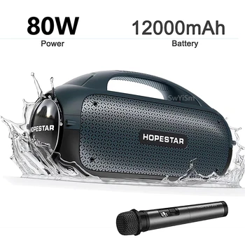 Hopestar A50 80W Bluetooth Kõlar Suure Võimsusega Väljas Kaasaskantav Traadita Veerus Music Center Subwoofer Super Baas, Audio Mic