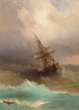 Ivan Aivazovsky Laeva Tormisel Merel seascape õli maali kunsti - käsitsi maalitud õlimaal # nõustuda kohandatud seascape maali