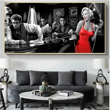James Dean Marilyn Monroe Elvis Presley Seina Art Lõuend Maalid, Plakatid ja Pildid Pildid elutuba Home Decor