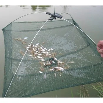 Kaasaskantav 60*60cm Kokkuklapitavad Fishing Net Nailonist Võrk Krevetid Kala Net Casting Net Kalapüügi Puurist Väljas Võrk