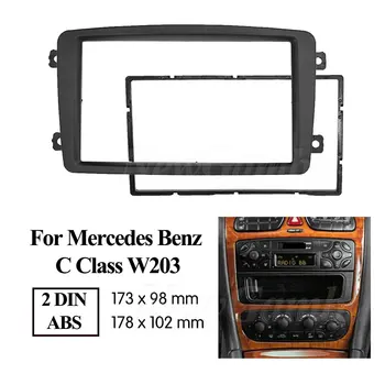 Kahekordne 2 Din Auto stereoraadio Sidekirmega Jaoks Mercedes Benz C-Klass W203 2002-2004 DVD Raami GPS Mount Kit Trim Panel Kriips Võru