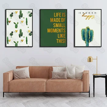 Kaktus Taim Kunsti Plakat Lihtne Teenetemärgi Õmblusteta Kohandatud Seinamaaling Seinakattematerjalide Kaasaegse Kodu Tapeet, Elutoas Tv Taust