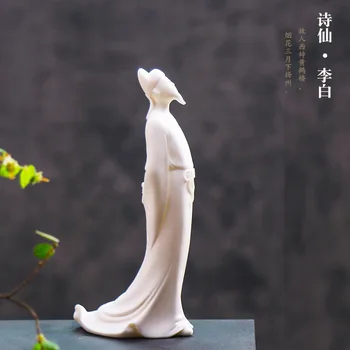 Keraamilised Luule Haldjas Li Bai Vana Luuletaja Zen Creative Valge Portselan Kujukeste Kingitused Uuringu Elutuba Sissepääs Kodu Kaunistamiseks