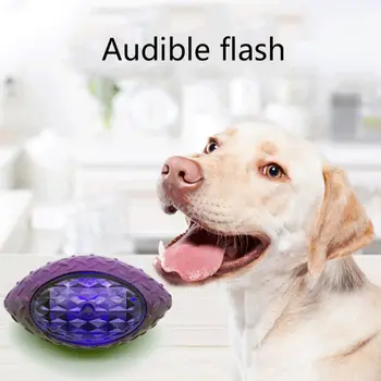 Koera Kutsikas Kummist Jalgpalli Kujuga LED-Valguse Heli Õnnelik Pall Hammaste Puhastamine Mänguasjad