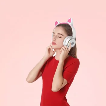 Kõrvaklapid Bass Müra Tühistamises Täiskasvanud Lapsed Tüdruk Bluetooth Peakomplektid Toetust Kaardi Kass Kõrva Kasko Mikrofoniga