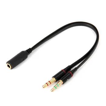 Kõrvaklapid Mikrofoniga Splitter 3,5 mm TPE Y Audio Splitter 1 Naine 2 Mees-Adapteri abil Ühendatud Juhe Sülearvuti Converter