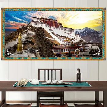 Lhasa, Tiibeti Potala Taust Seina Vaip, Riie, Mis Rippus Potala Palee Seina Riputamise Seina Decor Tekk Tenture Murale