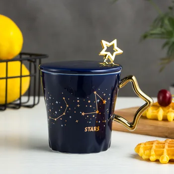 Loominguline Golden Star Tass Kohvi Kruus Tee Kruusid, Tassid ja Kruusid Drinkware Kruus Kaanega Originaali Ilus Õlu Naljakas Keraamiline Lõigatud