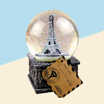 Maailma Lume Musicalcrystalbox Torn, Eiffeli Jõulud Lumehelves Pariisi Vee Led Vintage Sünnipäeva Tuled Laulu Laterna