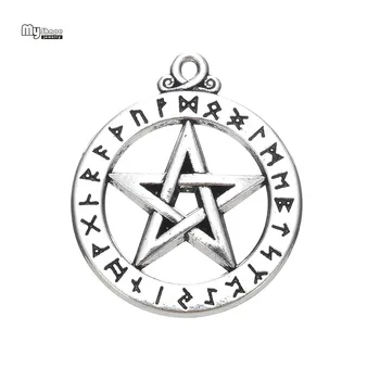 Minu Kuju Star Pentagramm Tetragrammaton Võlusid Etnilise Põhjamaade Runes Religioon Ripats Kaelakee DIY Ehted Tegemise Tarvikud 10tk