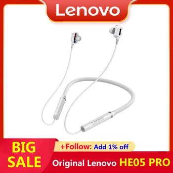 Originaal Lenovo HE05 Pro TWS Traadita Kõrvaklapid Bluetooth-5.0 Sport Müra Tühistamine Kaelus Kõrvaklapid Veekindel Mikrofon