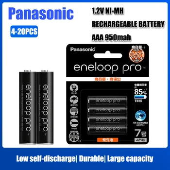 Panasonic Originaal Eneloop Pro 950mAh AAA patareiga Taskulamp Mänguasi Kaamera Laetud suure mahutavusega Akud