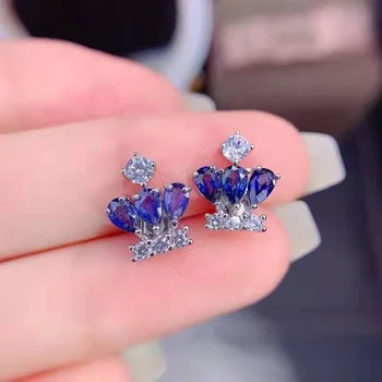 Pimestav Crown Kõrvarõngad Naistele korea Fashion Esteetiline Sinine Kristall Hõrk Kõrva Tarvikud Earing Ehted Kingitus KAE224