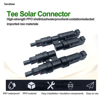 Päikese Pistik T-Tüüpi 1to2 Päikese Tihendus Ühine 3-way PV Paneeli Paralleelselt Branch 30A 1000V Plug 2.5/4/6mm Moodul Kaabel Tarvikud
