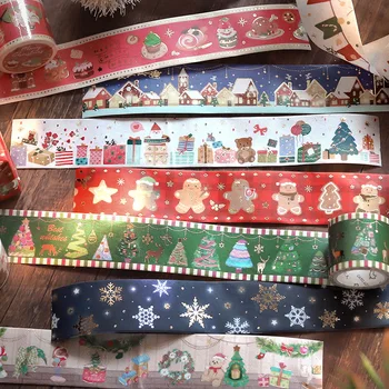 Retro Christmas Eve Lumehelves Dekoratiivsed Kleeplint Varjab Washi Lindi Diy Scrapbooking Kleebis Silt Jaapani Kirjatarvete