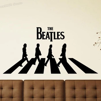 Rock-bänd Seina Decal Abbey Road Logo Vinüül Kleebis Kivi Seina Kleebis Muusika Wall Decor Rock Kingitused Plakat Home Decor Kleebised A045