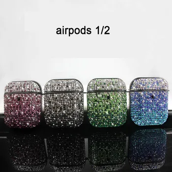 Sobib Apple airpods 1/2 teemant-kaetud kõva kest vett puuri traadita Bluetooth-peakomplekti juhul airpod pro juhul
