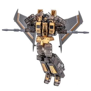 Transformers Robot Kids Mänguasi Newage H13D Must Kuld Läbipaistev Starscream Tegevuse Näitajad Mudel Kogumise Hobi Kingitused kasti pakitud