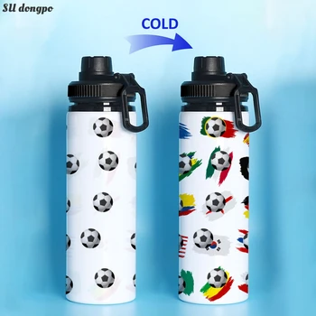 Uued Jalgpalli Pudel Värvi muutmine vabaõhuspordi Vee Pudelit Roostevabast Terasest Ratsutamine Fitness Vesi Alumiinium Lühike Pudel