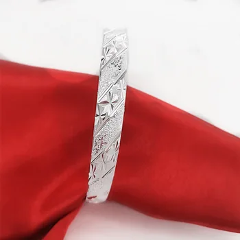 Uued luksus disainer 925 Värv silver Lumehelves star Bangles naiste käevõru mood pool pulm ehteid jõulukinke