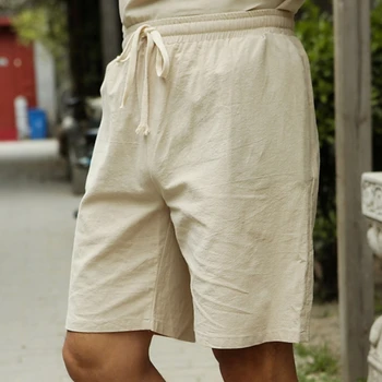 Uus Kuum Suvi Vabaaja Imitatsioon Puuvillased, Linased lühikesed Püksid Meeste Uus Kõrge Vöökoht lühikesed Püksid Mood Lühikesed Püksid Streetwear Meeste lühikesed Püksid